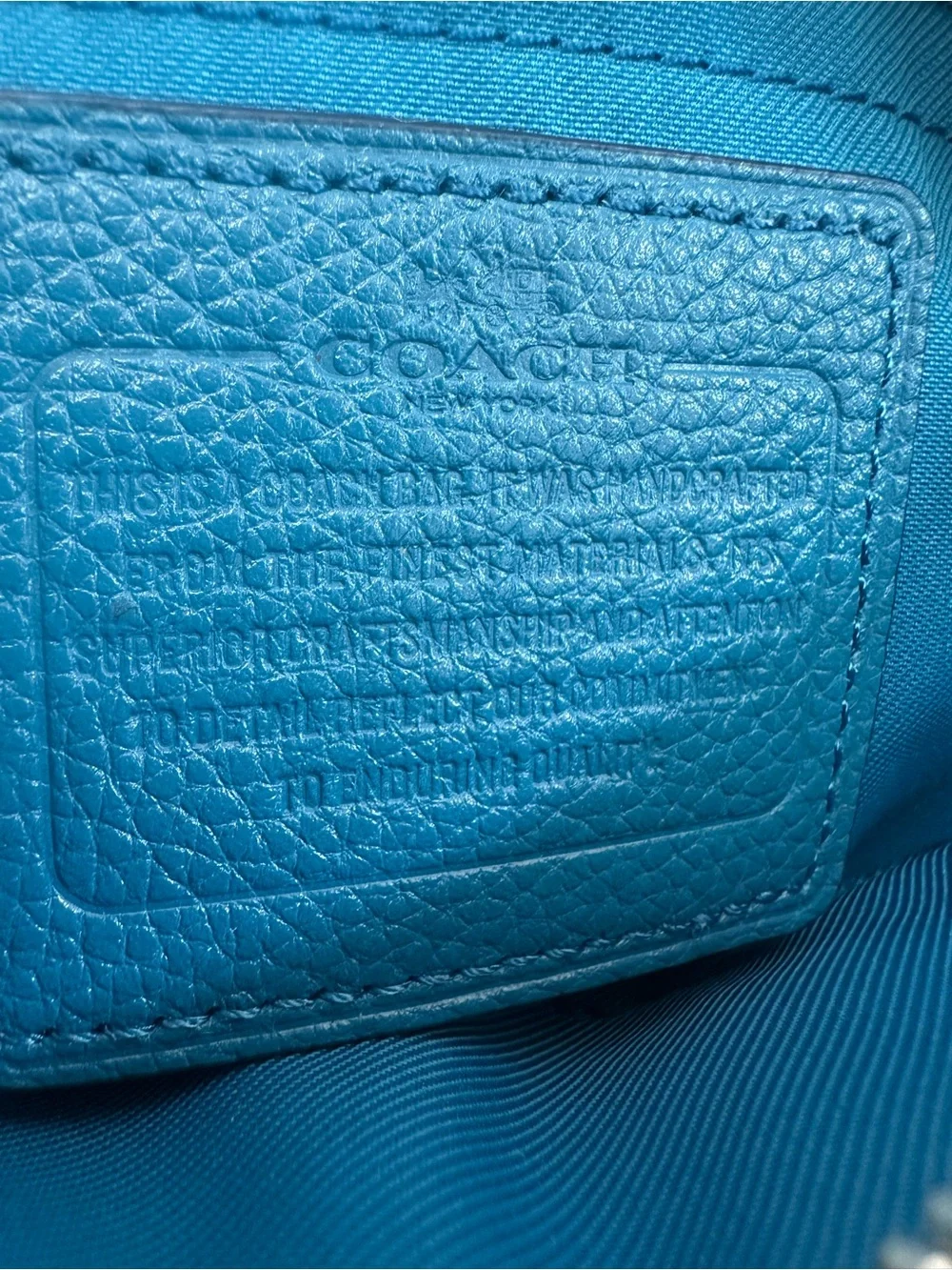 Coach 36490 Shearling w/Leather small Rhyder Pochette Peacock/Blue Crossbody NWT